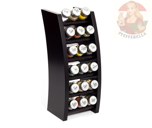 Gewürzregal-Set FLIPPER mit 18 Gläsern (3x6) – braun/wenge – OHNE GEWÜRZE